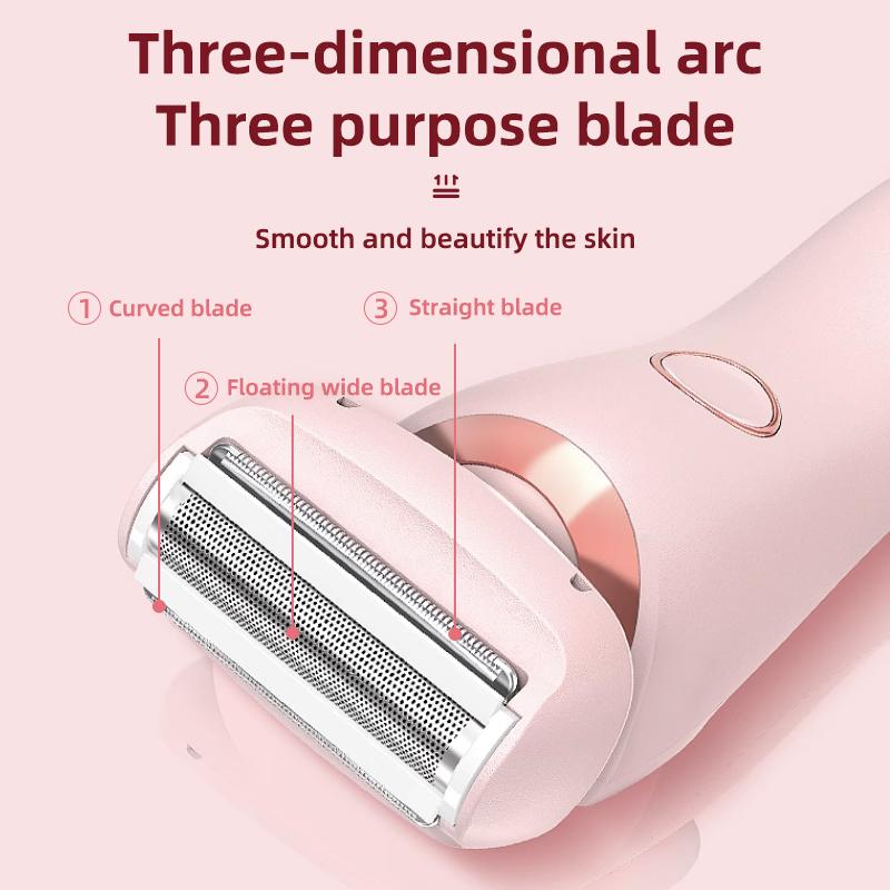 2 In 1 Hair Removal Epilator USB Rechargeable Trimmer Women Body Razor Face Leg Armpit Bikini Hand Pubic Shaver Hair Remover