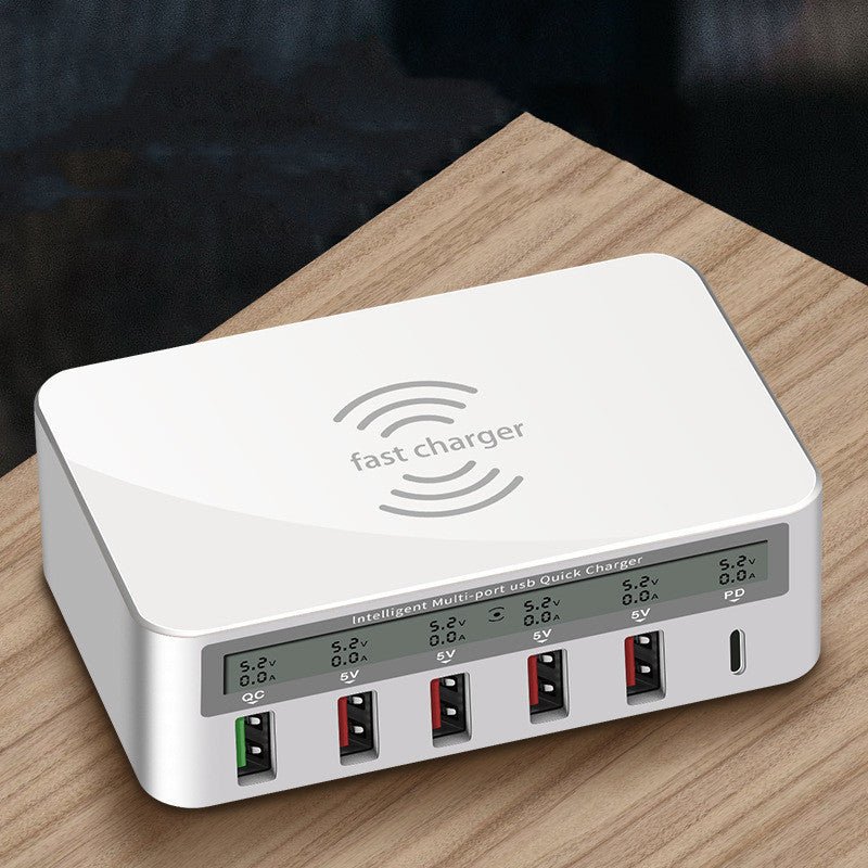 QC30 Fast Charge 6USB Charger Led Adapter Desktop 50W Smart 6-port Typec Charger